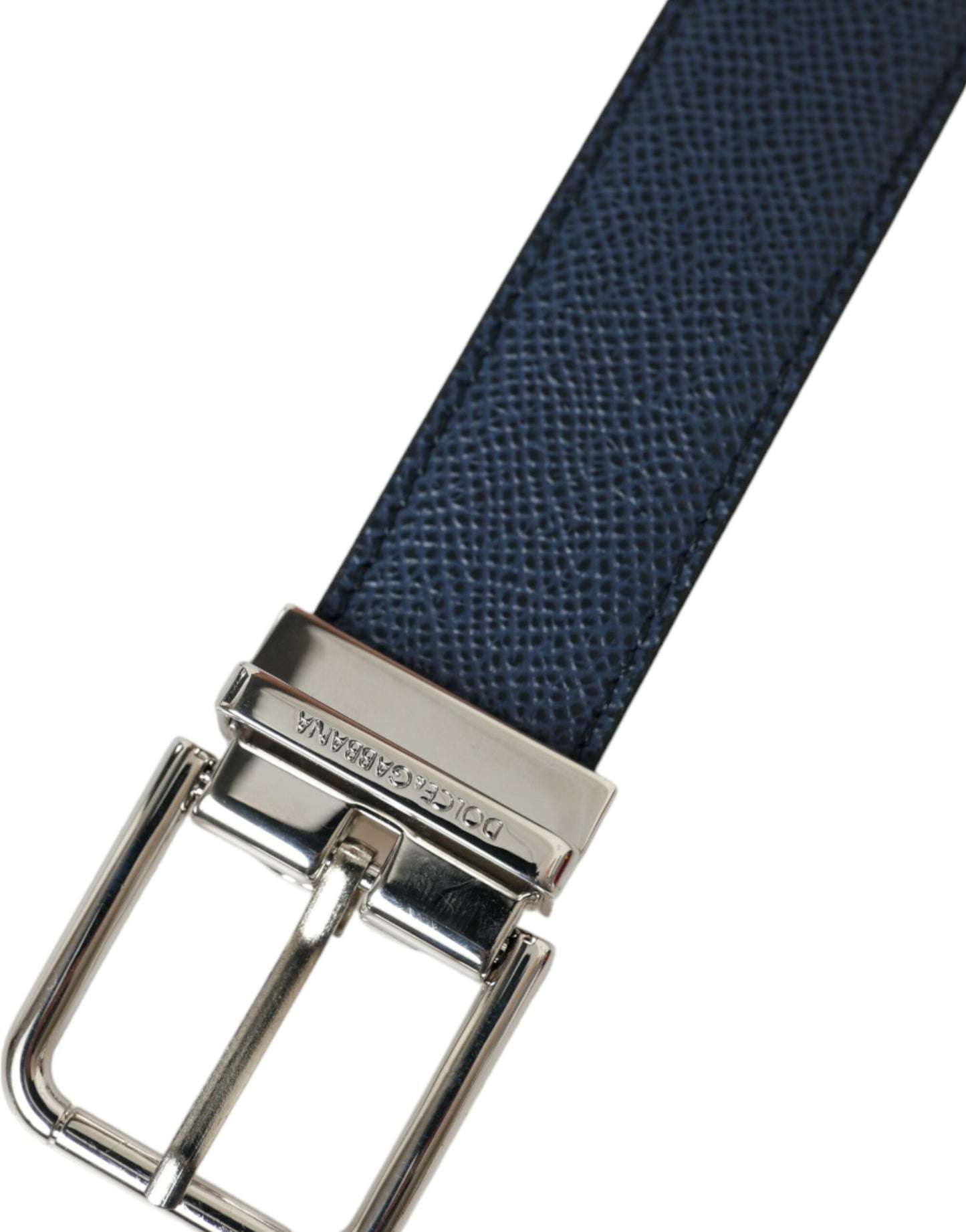 Dolce & Gabbana Elegant Navy Blue Leather Belt