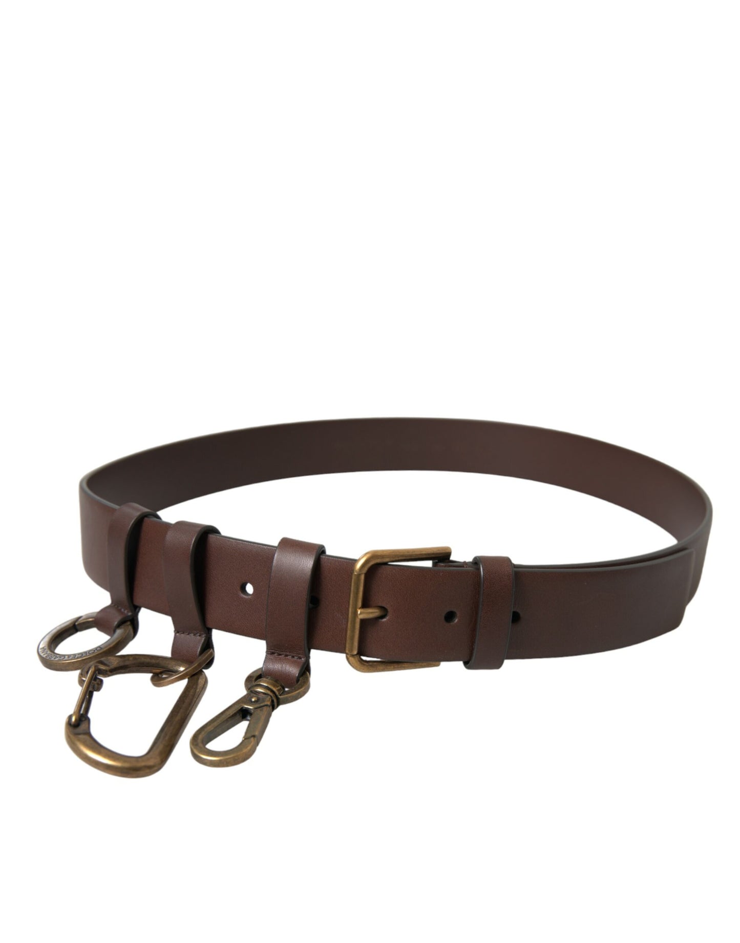 Dolce & Gabbana Elegant Brown Calf Leather Belt - Timeless Accessory