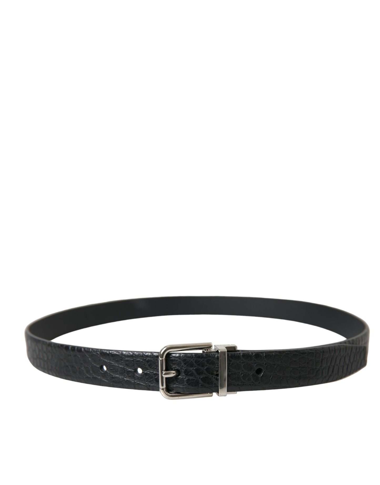 Dolce & Gabbana Elegant Alligator Leather Belt in Black