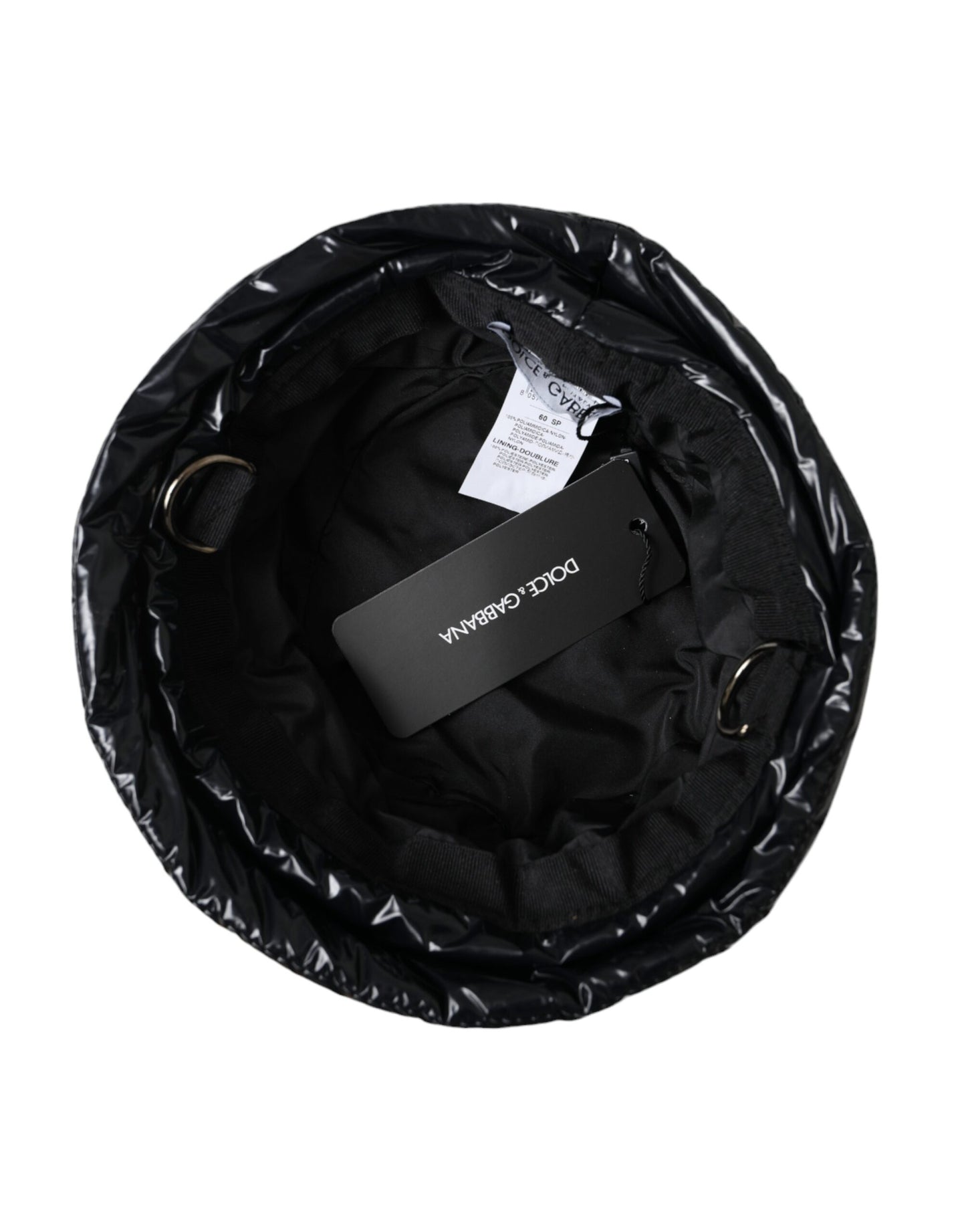 Dolce & Gabbana Black Quilted Faux Leather Bucket Hat Men