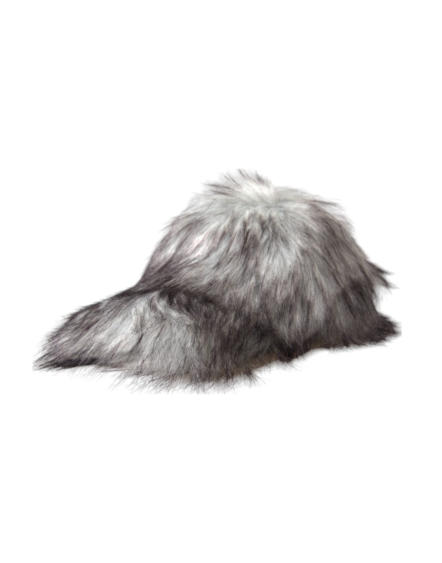 Dolce & Gabbana Black White Faux Fur Baseball Hat Men