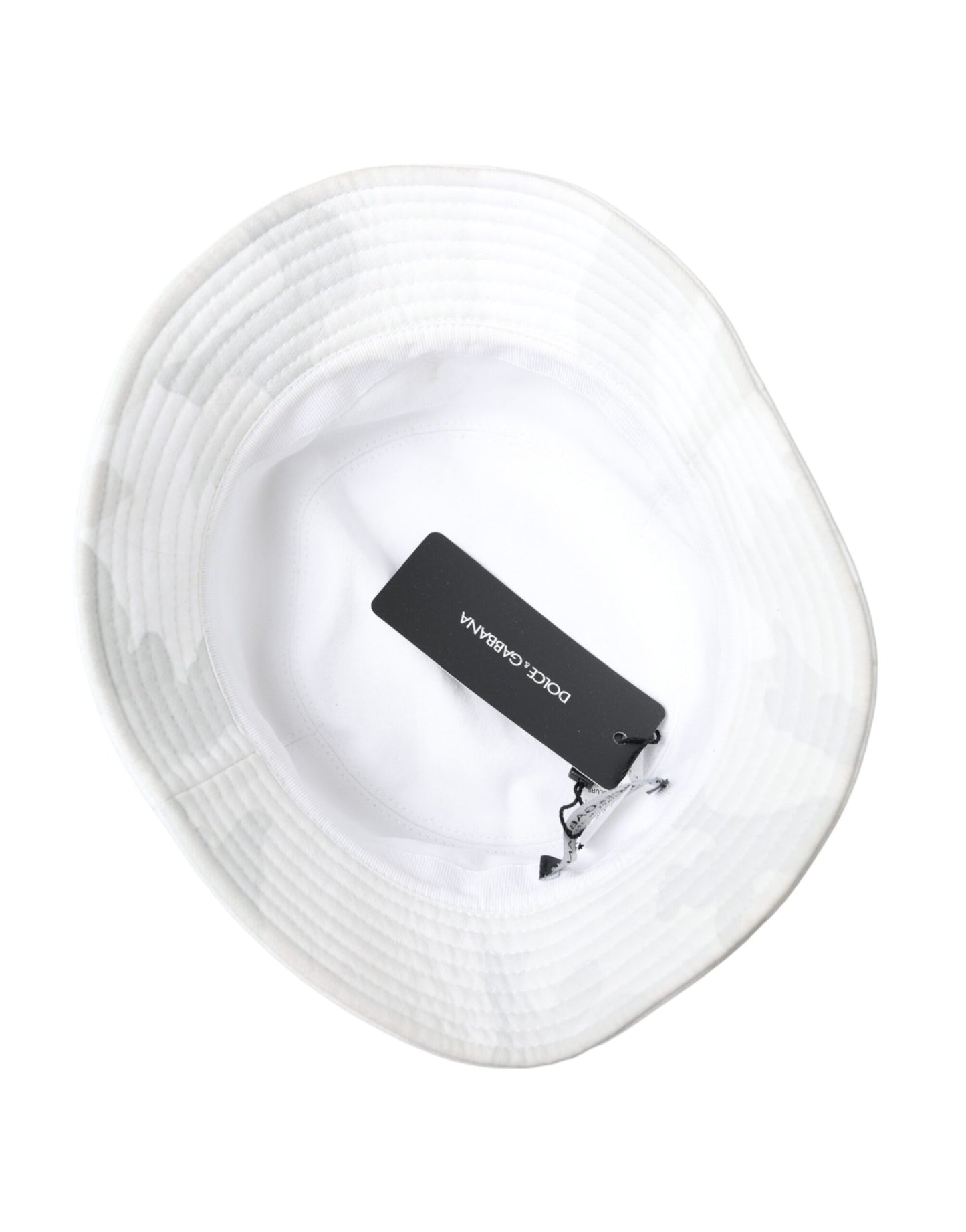 Dolce & Gabbana White Camouflage Cotton Bucket Hat Men