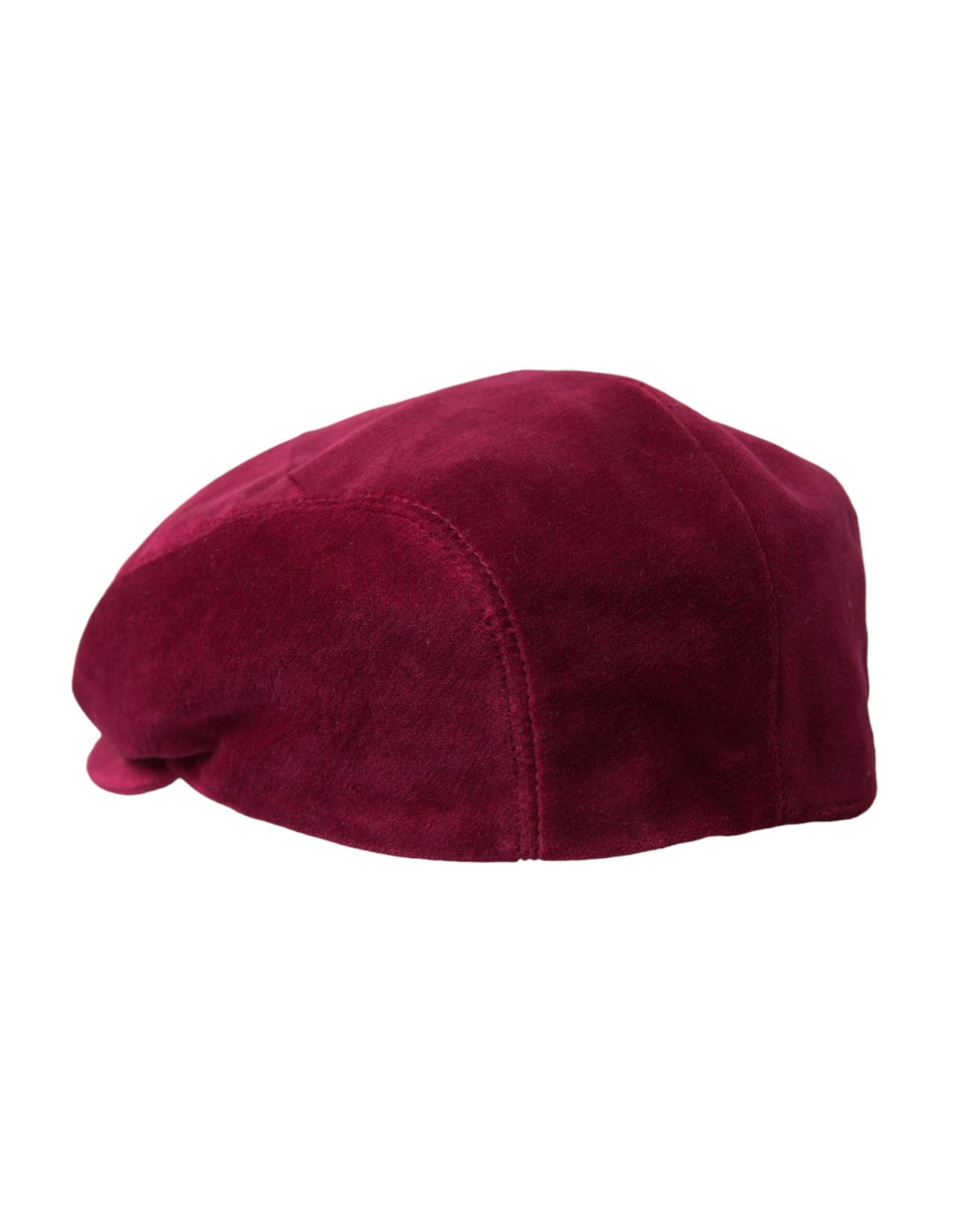 Dolce & Gabbana Maroon Velvet Cotton Newsboy Hat Men