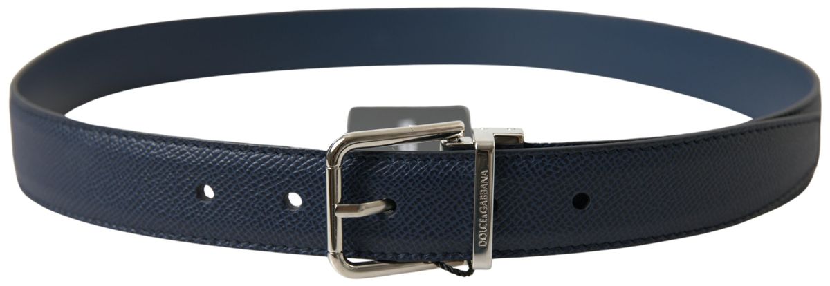  Dolce & Gabbana Aquamarine Blue Leather Belt