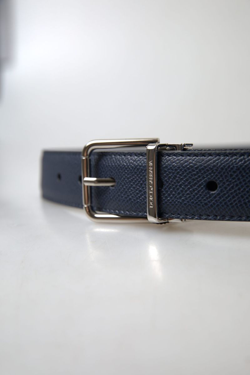  Dolce & Gabbana Aquamarine Blue Leather Belt