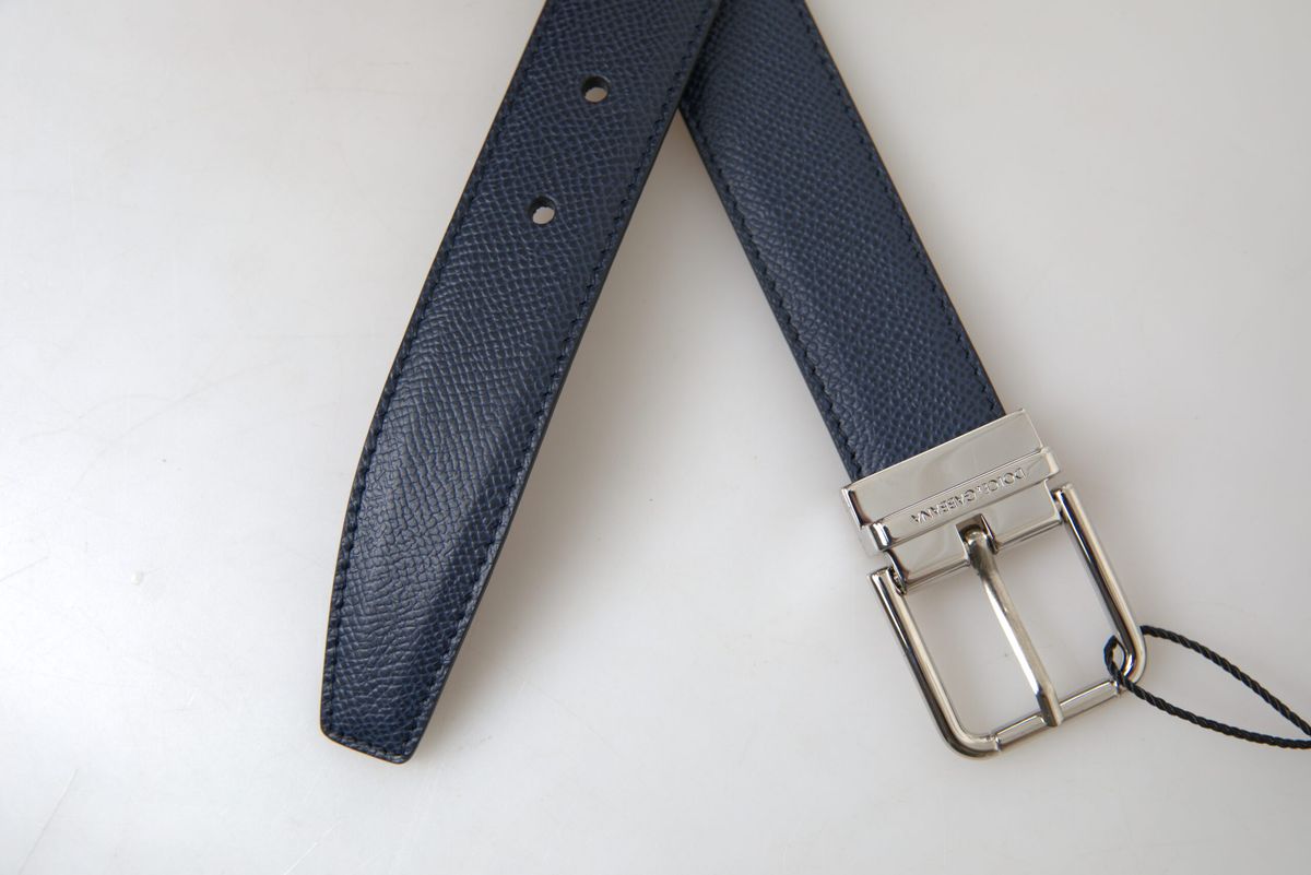  Dolce & Gabbana Aquamarine Blue Leather Belt