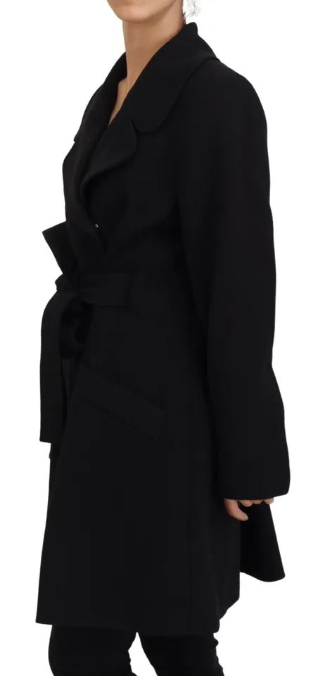 Dolce & Gabbana Black Double Breasted Belted Blazer Jacket