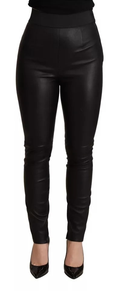 Dolce & Gabbana Black Skinny Leggings Leather Pants