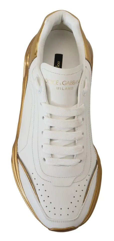 Dolce & Gabbana White Gold Low Top Daymaster Sneakers Shoes