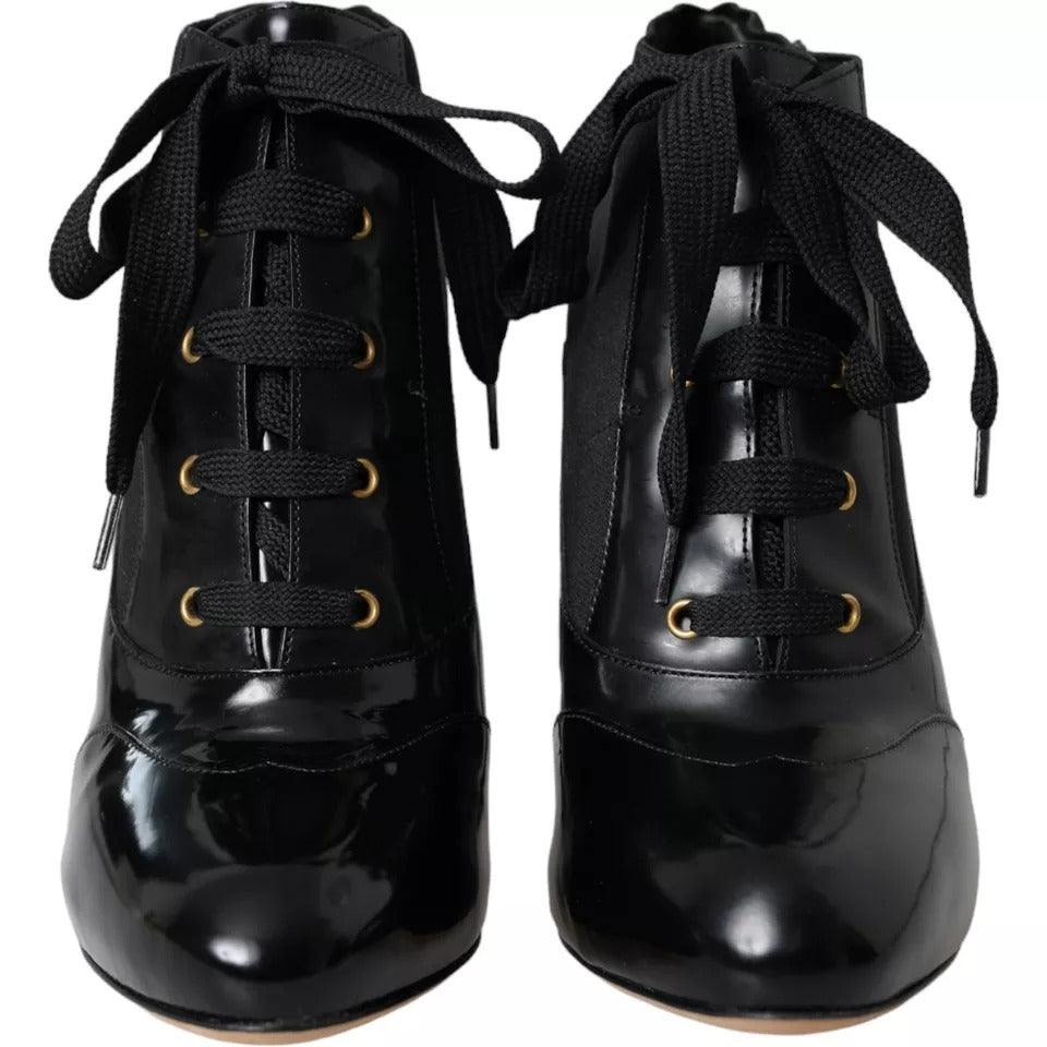 Dolce & Gabbana Black Jersey Stretch Ankle Boots Shoes