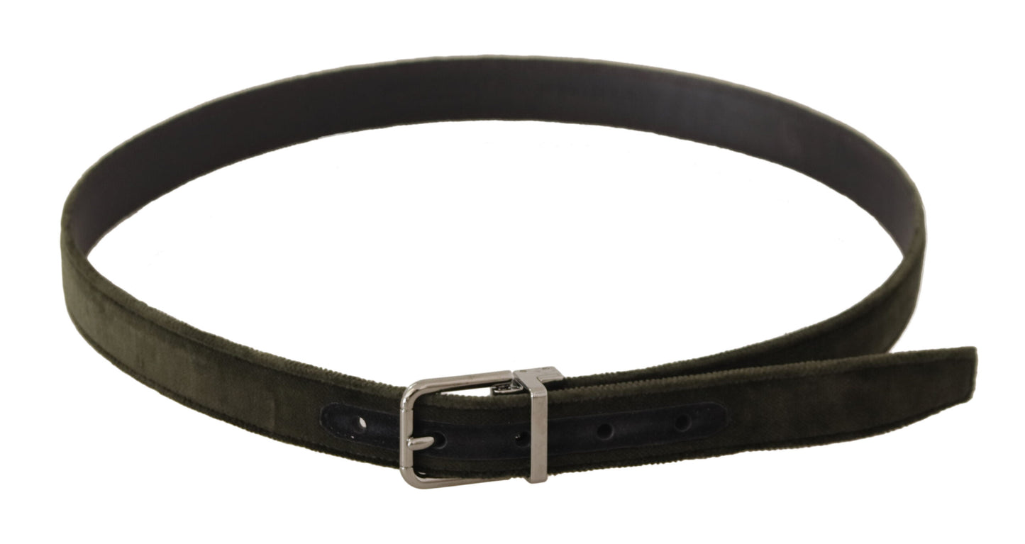 Dolce & Gabbana Elegant Velvet Leather Green Belt