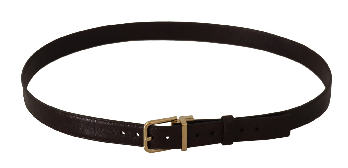 Dolce & Gabbana Elegant Leather Belt with Metal Buckle