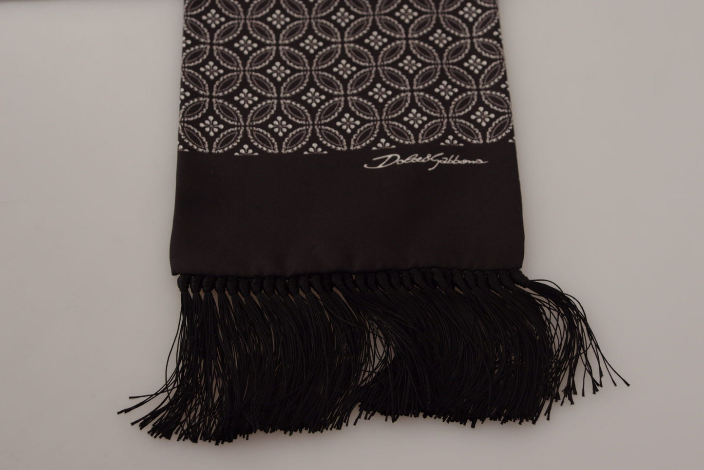 Dolce & Gabbana Elegant Silk Geometric Patterned Men's Scarf