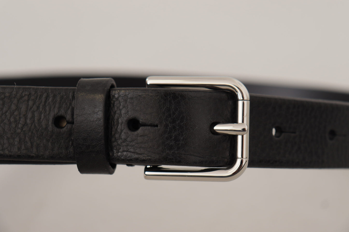 Dolce & Gabbana Elegant Black Leather Belt with Metal Buckle