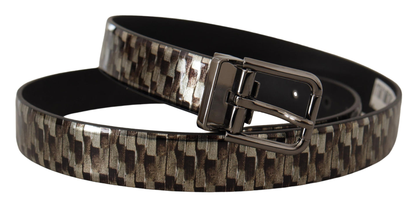 Dolce & Gabbana Elegant Leather Silver Buckle Belt