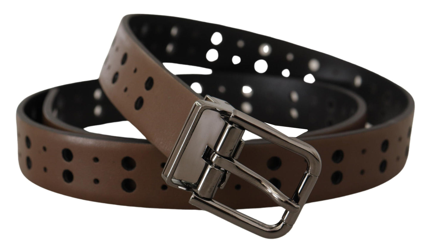 Dolce & Gabbana Elegant Leather Belt with Metal Buckle