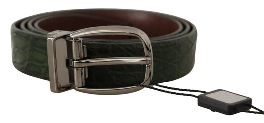 Dolce & Gabbana Elegant Italian Leather Crocodile Belt