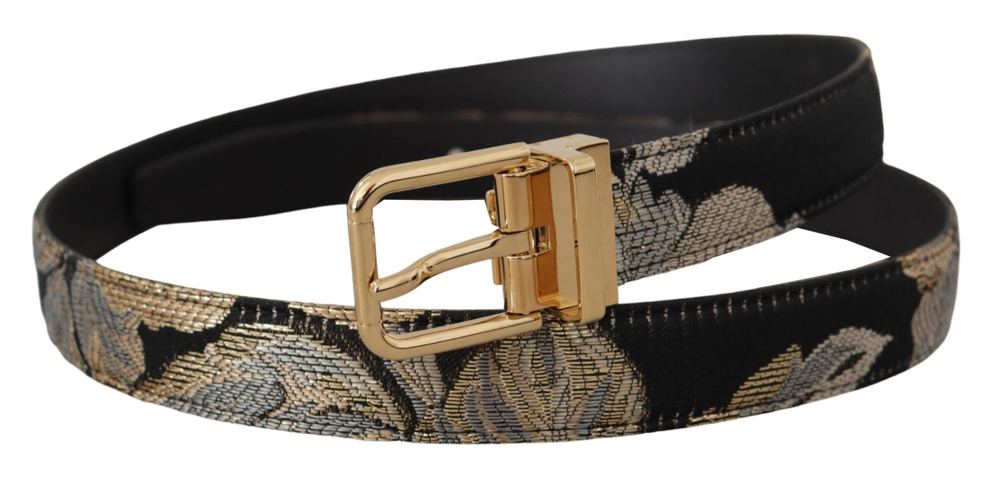 Dolce & Gabbana Multicolored Jacquard Leather Belt