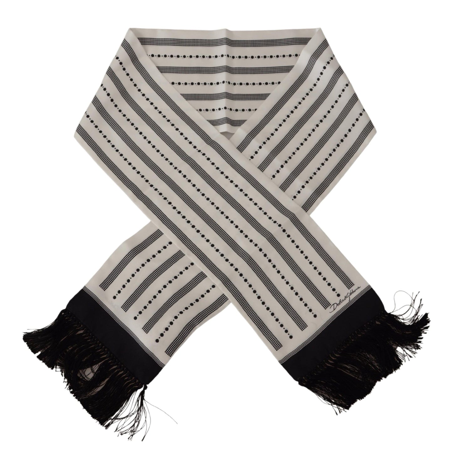 Dolce & Gabbana Elegant Monochrome Silk Men's Scarf