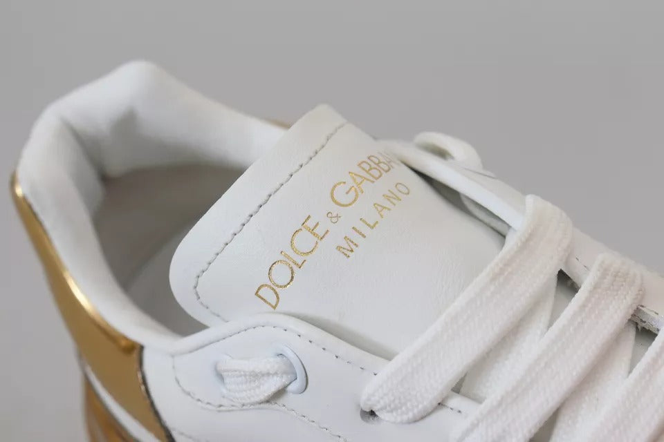 Dolce & Gabbana White Gold Low Top Daymaster Sneakers Shoes