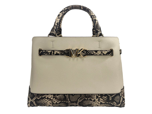 Michael Kors Reed Large Snake Skin Belted Satchel Crossbody Bag