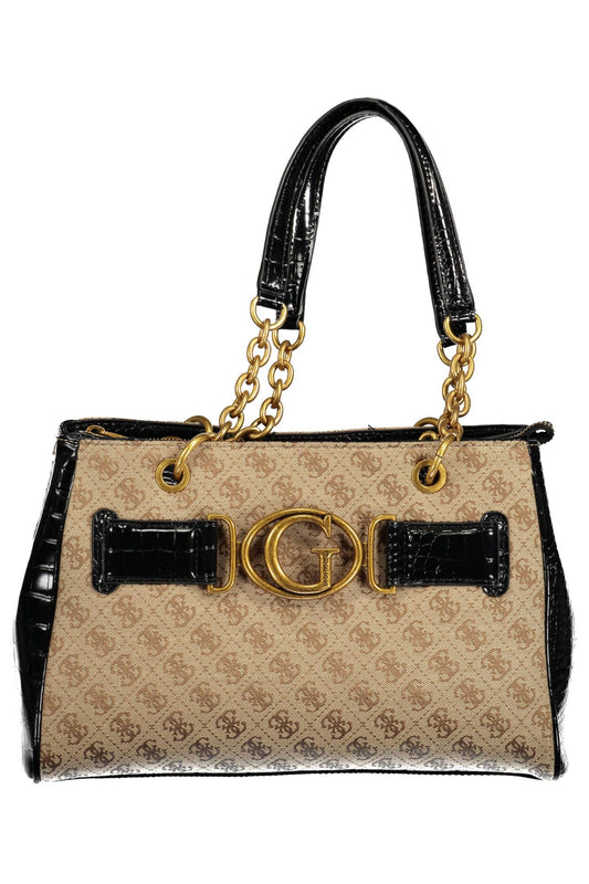 Guess Jeans Chic Black Chain-Handle Tote Bag