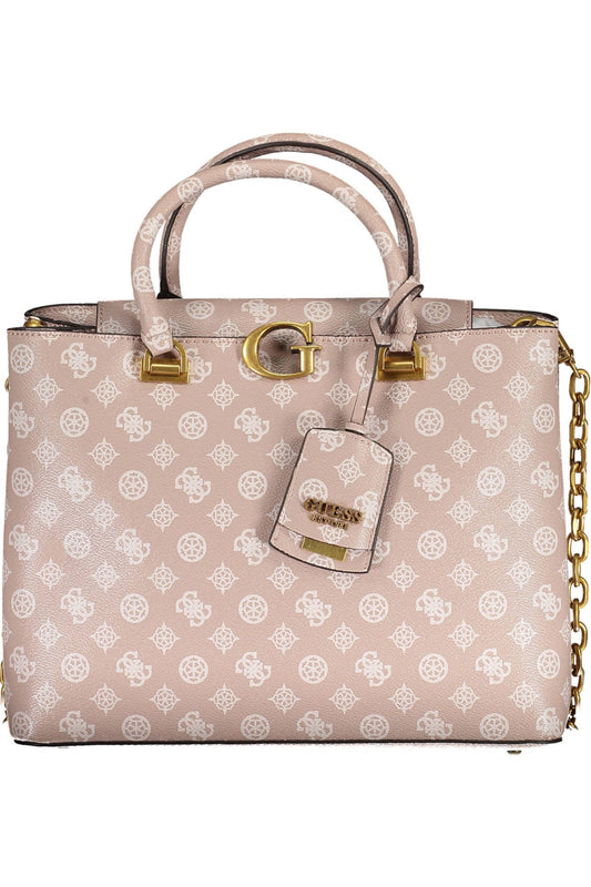 Guess Jeans Chic Pink Two-Handle Guess Handbag with Chain Strap