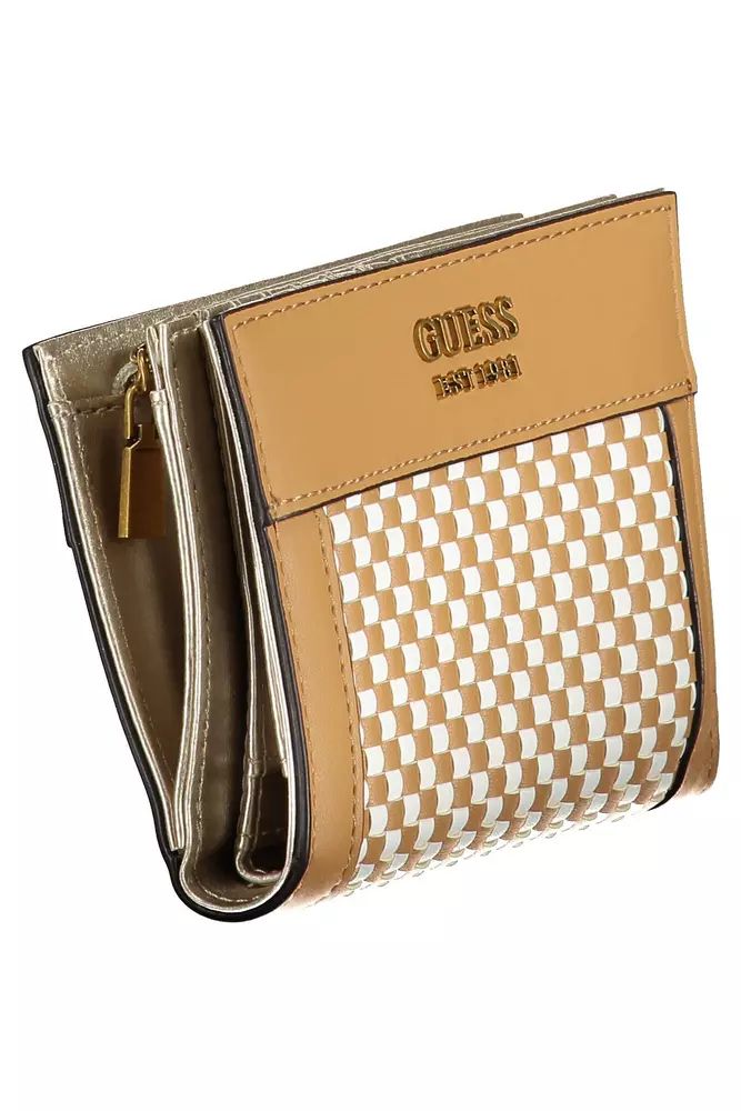 Guess Jeans Elegant Brown Compact Wallet with Secure Closure