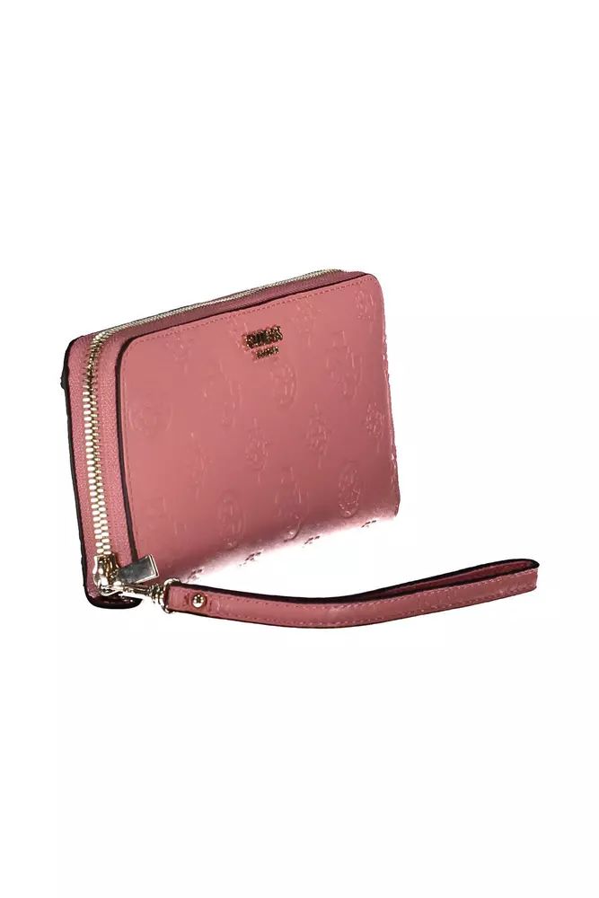 Guess Jeans Chic Pink Wallet with Contrasting Details