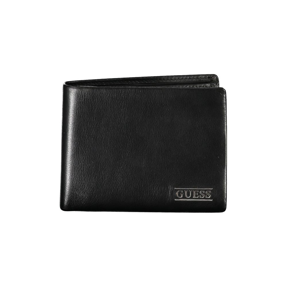 Guess Jeans Sleek Black Leather Bifold Wallet