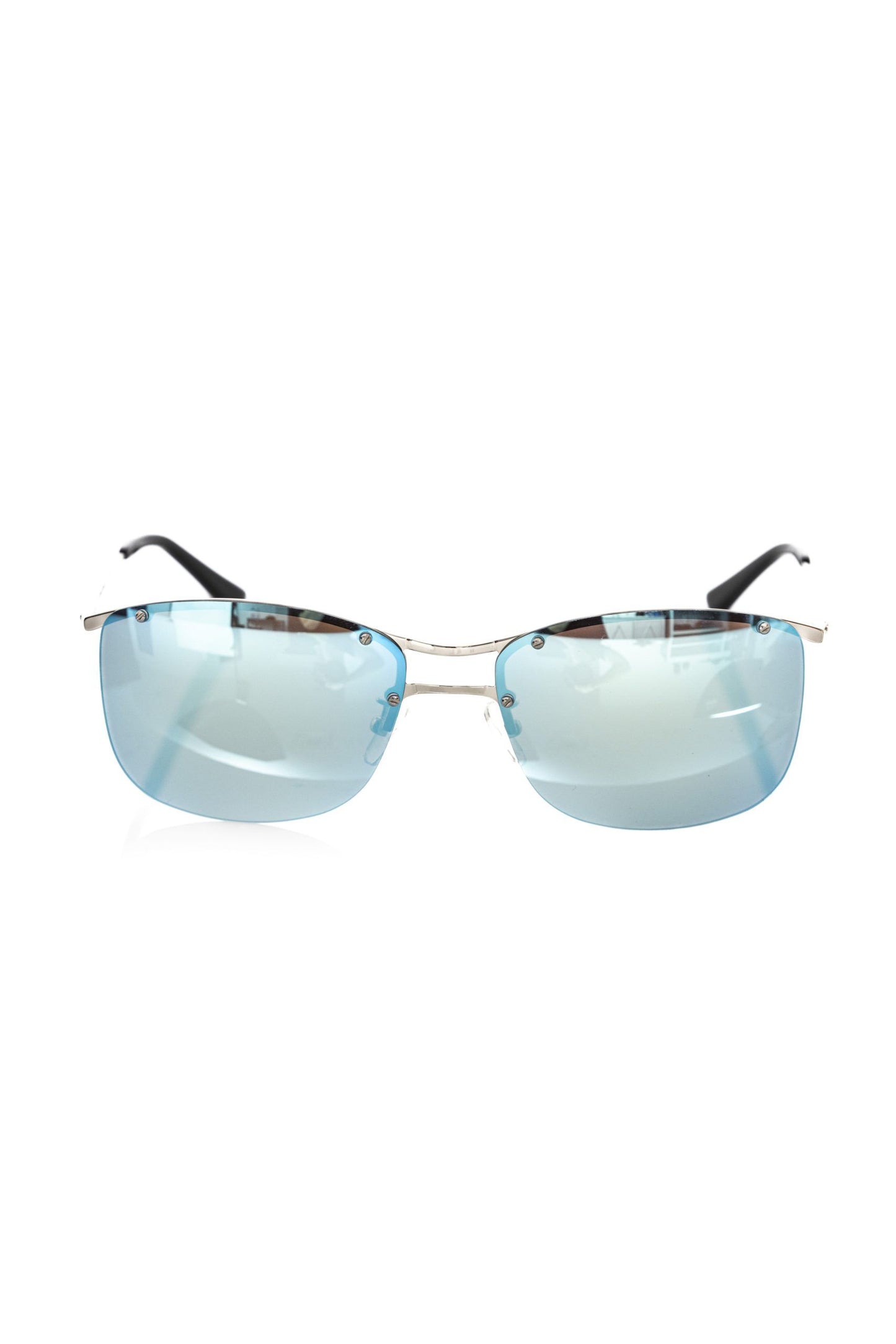 Frankie Morello Silver Clubmaster Mirrored Sunglasses