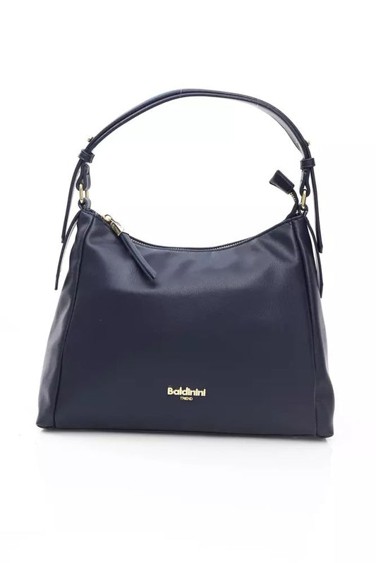 Baldinini Trend Elegant Blue Shoulder Bag with Golden Detailing