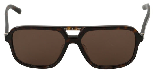 Dolce & Gabbana Elegant Brown Patterned Men's Sunglasses