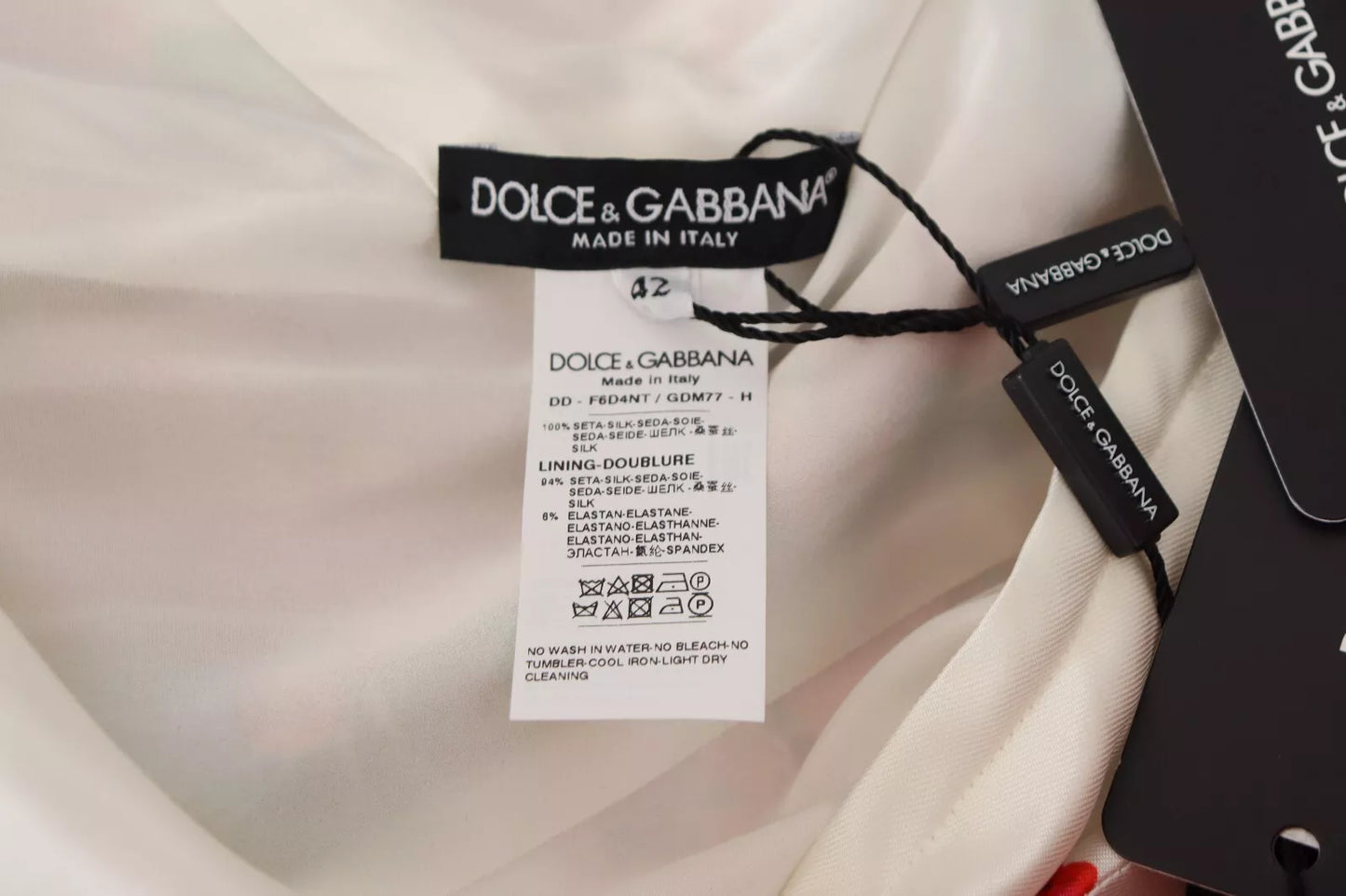 Dolce & Gabbana Silk White Portofino Motif Fitted Mini Dress