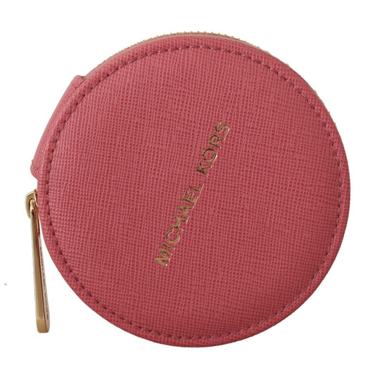 Michael Kors Elegant Pink Leather Round Wallet