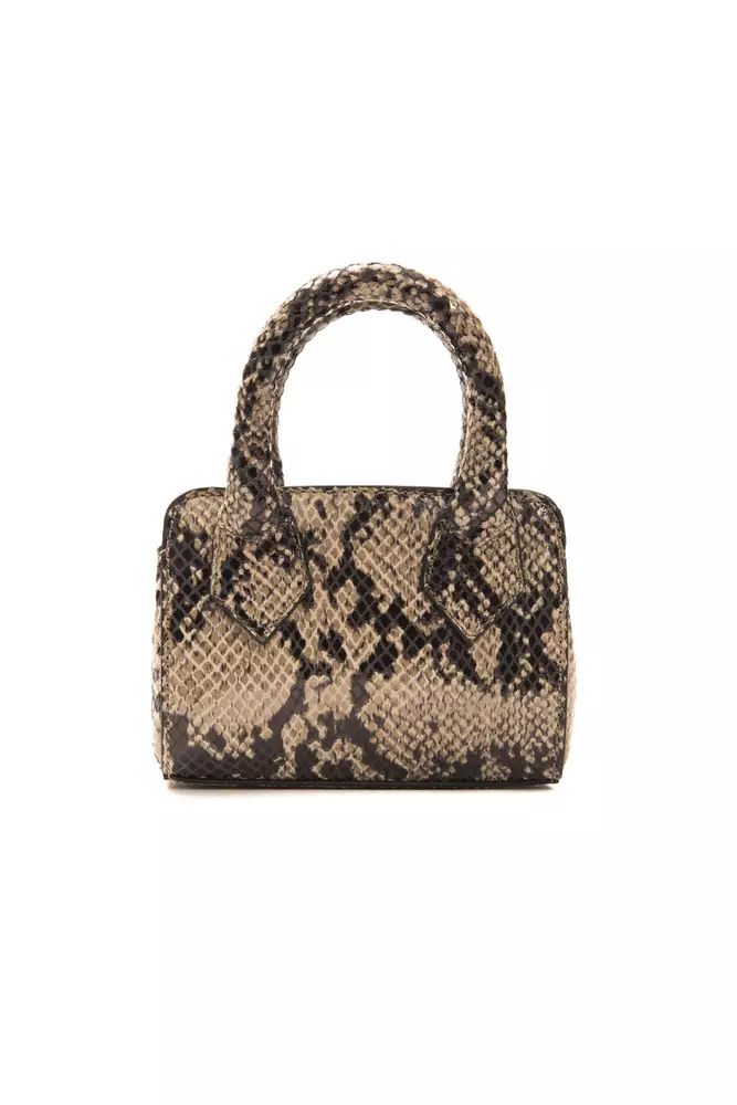 Pompei Donatella Chic Python Print Leather Mini Tote