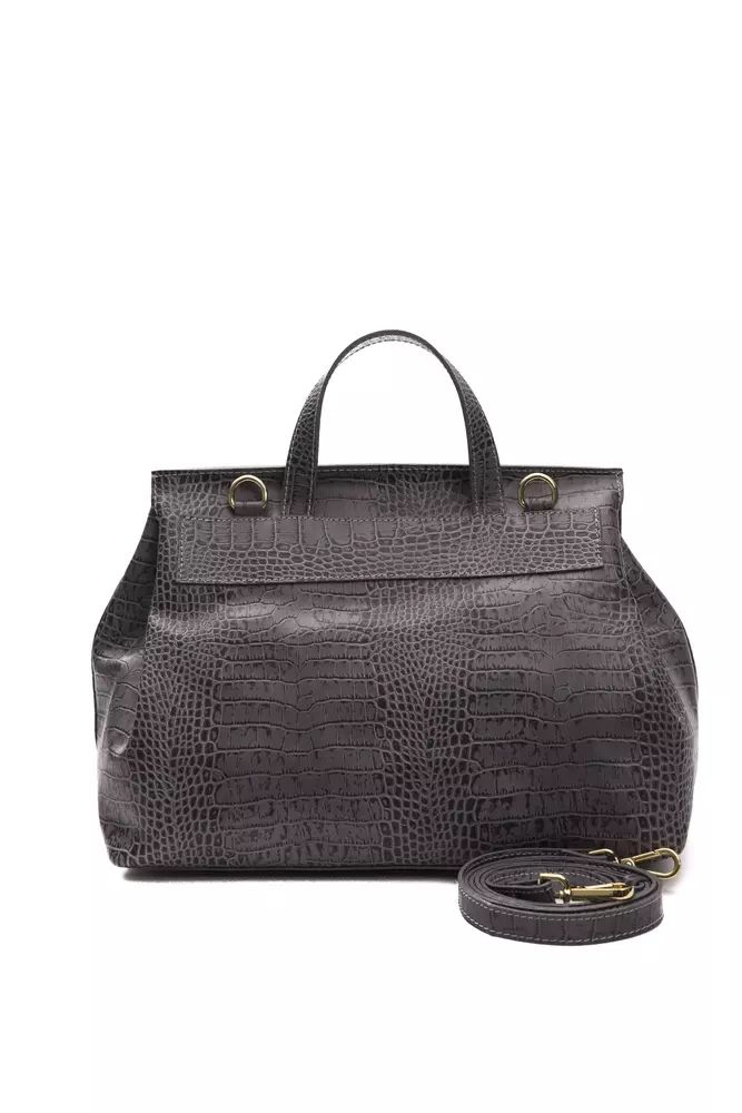 Pompei Donatella Convertible Croc-Print Leather Handbag